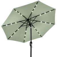 Solar LED Lighted Patio Umbrella w/ Tilt Adjustment, UV-Resistant - 10ft