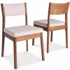 Modern Solid Wood & Upholstered Dining Chairs, Set of 2