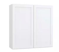 Hampton Bay Courtland 36 in. W x 12 in. D x 36 in. H Assembled Shaker Wall Kitchen Cabinet in Polar White