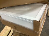 Hampton Bay Courtland 21 in. W x 12 in. D x 30 in. H Assembled Shaker Wall Kitchen Cabinet in Polar White - Blemish on Front