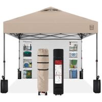 One-Person Setup Instant Pop Up Canopy w/ Side Wall, Carrying Case - 10x10ft