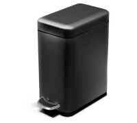 1.3 Gal. Stainless Steel Small Step-On Trash Can with Soft Close Lid and Slim Shape