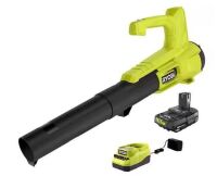 RYOBI ONE+ 18V 90 MPH 250 CFM Cordless Battery Leaf Blower/Sweeper with 2.0 Ah Battery and Charger