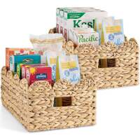 16x12 Scalloped Shelf Basket, Pantry Bins, 2 Pack