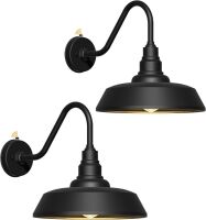 15" Dusk to Dawn Gooseneck Barn Lights, 2 Pack
