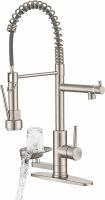 Kitchen Sink Fuacet with Glass Rinser, Pot Filler, Pull Down Sprayer, Brushed Nickel
