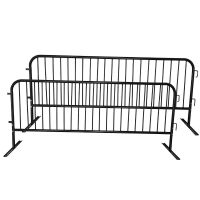 8.5 Ft Steel Crowd Control Safety Barriers Barricade Fence, Black, 2 Pack