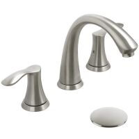 Lava Odoro Widespread 2-Handle Bathroom Faucet with Drain Assembly, Brushed Nickel