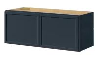 Hampton Bay Leyton 30 in. W x 12 in. D x 12 in. H Ready to Assemble Plywood Slim Shaker Wall Bridge Kitchen Cabinet in Ink Blue
