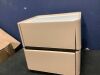 Sintered Stone Countertop Trendy Drawer Storage Bedside Table with 2 Drawers and Leg, 16"L x 16"W x 19"H, Khaki - 2