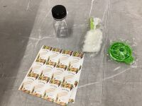 Plastic Juice Bottles with Caps, Labels, 144pc