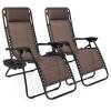 Set of 2 Adjustable Zero Gravity Patio Chair Recliners w/ Cup Holders. Appear New. E-Commerce Returns