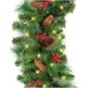 9ft Pre-Lit Christmas Garland w/ 50 Lights, Pine Cones, Berries&nbsp;