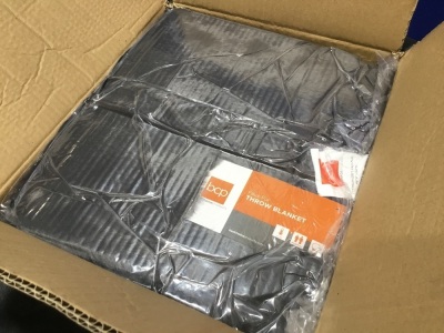 Lot of (5) Faux Fur Throw Blankets, Gray 