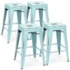 24in Set of 4 Stackable Modern Industrial Distressed Metal Counter Height Bar Stools&nbsp;&nbsp;