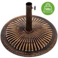 50lb Round Heavy-Duty Cast Iron Rustic Patio Umbrella Base Stand&nbsp;