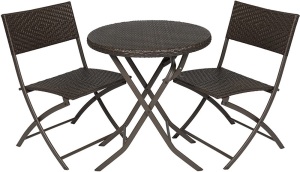 3pc Rattan Patio Bistro Set