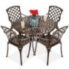 5-Piece All-Weather Cast Aluminum Patio Dining Set w/ 4 Chairs&nbsp;