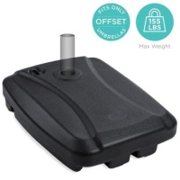 Fillable Heavy-Duty Mobile Offset Patio Umbrella Base Stand w/ Wheels, Cross Base, 53L Capacity&nbsp;