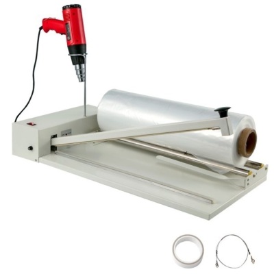 VEVOR 18" 530W I-Bar Shrink Wrap Sealer with Heat Gun and Shrink Film, Suit for PVC POF Film 