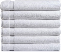 Haven Cotton 100% Premium Cotton Bath Towel Set - Pack of 6, 27 x 54 Inches, 600 GSM, White. Appear New
