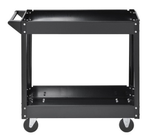 Muscle Rack Industrial Black Commercial Service Cart, Steel, 220Lbs Capacity, 33"W x 30.5"H&nbsp;x 16"D, 2 Shelves - Appears New&nbsp;