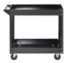 Muscle Rack Industrial Black Commercial Service Cart, Steel, 220Lbs Capacity, 33"W x 30.5"H&nbsp;x 16"D, 2 Shelves - Appears New&nbsp;