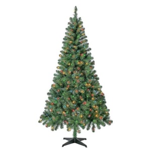 Holiday Time 6.5' Pre-Lit Madison Pine Artificial Christmas Tree w/ Multi-Color Lights 