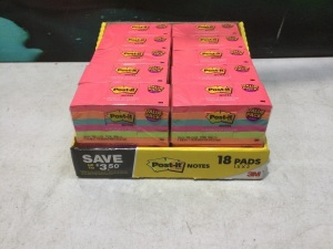 Case of (10) Post-it Mini Notes, 1 3/8 in x 1 7/8 in, 18 Pads 