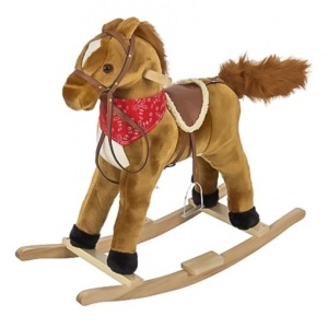 Plush Rocking Horse Pony Ride On Toy w/ Sounds  