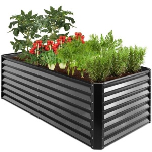 Outdoor Metal Raised Garden Bed, 6x3x2ft 