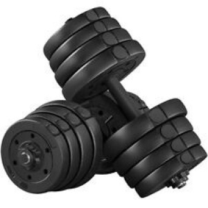 64lb Weight Dumbbell Set Adjustable Cap Gym Barbell Plates