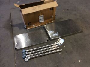 2 Tier Stainless Steel Rolling Prep Table, 24" x 36" 