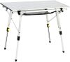 PORTAL Outdoor Folding Camping Table with Aluminum Legs, Adjustable Height, Roll Up Table Top, Mesh Layer