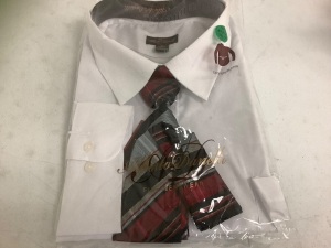 Alberto Danelli Mens Dress Shirt and Tie, 5X, New