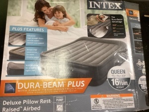 Intex Deluxe Pillow Rest Raised Airbed, Queen, E-Comm Return
