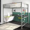 Lot of (4) DHP Miles Metal Full Loft Beds with Desk, Silver. Boxes are damaged. Unknown Condition, but most likely all are complete. Huge Retail Value!