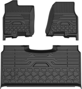 MOSTPLUS All-Weather Rubber Seat TPE Floor Liners Compatible for 2019-2021 Dodge Ram 1500 Crew Cab Front & Rear Rows, No Rear Under-Seat Storage Box