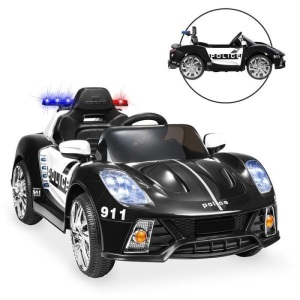 12V Kids Police Sports Car Ride-On w/ AUX Port, Parent Control, Sounds. Appears New