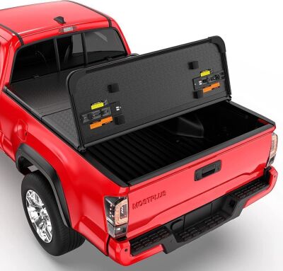 MOSTPLUS Tri-Fold Hard Truck Bed Tonneau Cover Compatible for 2005-2015 Toyota Tacoma