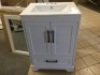 Style Selections&nbsp;Savannah 24-in White Single Sink Bathroom Vanity with White Porcelain Top (Mirror Included). Store Return Item with Some Touch-Up Paint on the Bottom. Appears Unused