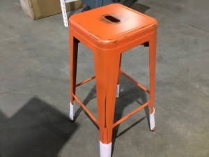 Modern Industrial Distressed Metal Bar Stool