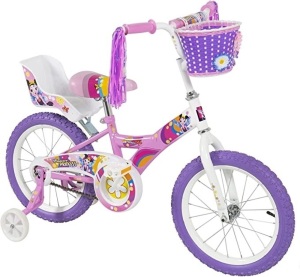 16" Flower Princess Bike W/Training Wheels & Basket 