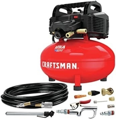 CRAFTSMAN Air Compressor, 6 Gallon, Pancake, Oil-Free with 13 Piece Accessory Kit