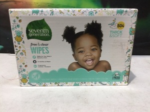 Seventh Generation Free & Clear Baby Wipes with Flip Top Dispener, 7 Packs