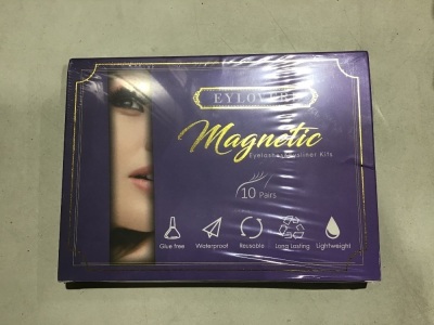 Lot of (10) Magnetic Eyeliner and Lashes Kit, 10 Pair