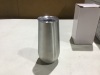 Lot of (4) Stemless Stainless Steel Wine Tumblers with Lids, 8 Pack 