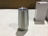Lot of (4) Stemless Stainless Steel Wine Tumblers with Lids, 8 Pack&nbsp;