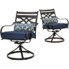 Hanover Montclair Set of 2 Swivel Rockers in Navy Blue