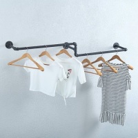 Weven 59in Industrial Pipe Clothing Rack, Wall Mounted. NEW